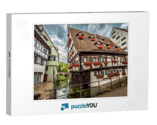 Crooked House or Hotel Schiefes Haus in Ulm, Germany. It... Jigsaw Puzzle