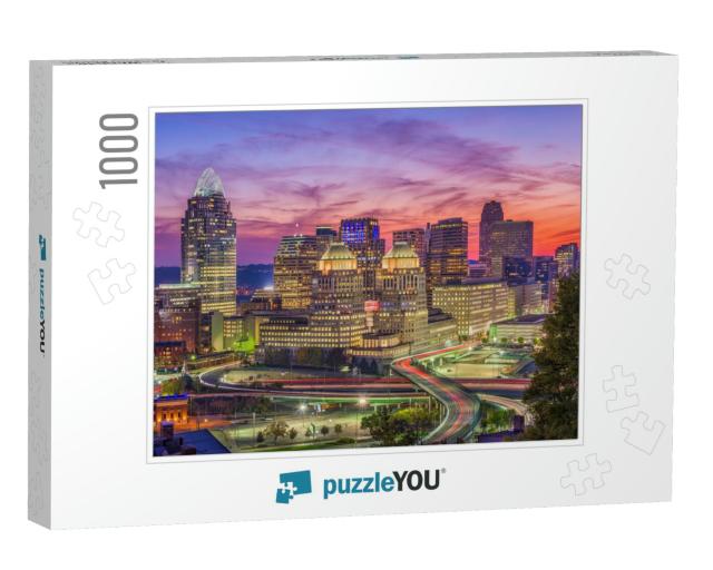 Cincinnati, Ohio, USA Skyline After Sunset... Jigsaw Puzzle with 1000 pieces