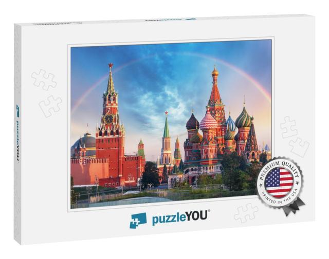 Moscow - Panoramic View of the Red Square with Moscow Kre... Jigsaw Puzzle