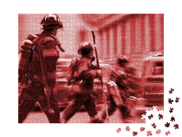Fire Suppression & Mine Victim Assistance & Red Tonality... Jigsaw Puzzle with 1000 pieces