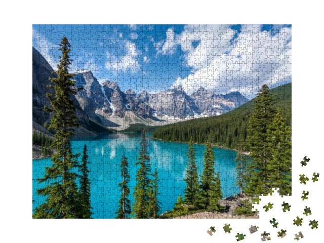 Moraine Lake During Summer in Banff National Park, Canadi... Jigsaw Puzzle with 1000 pieces