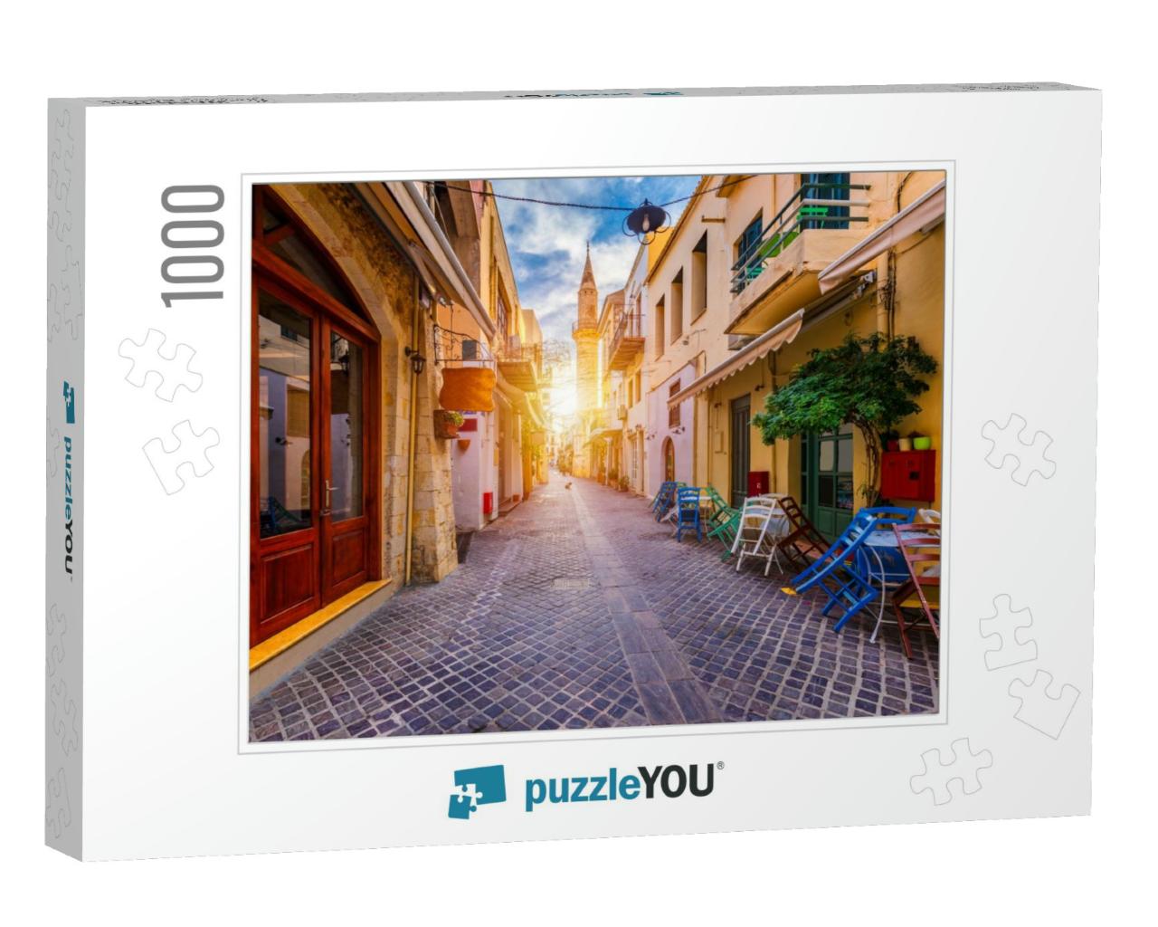 Street in the Old Town of Chania, Crete, Greece. Charming... Jigsaw Puzzle with 1000 pieces
