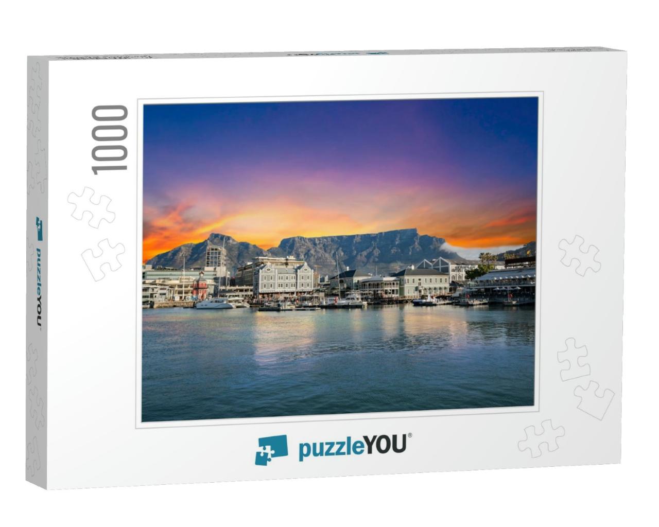 Table Mountain Waterfront Boats & Shops in Cape Town Sout... Jigsaw Puzzle with 1000 pieces