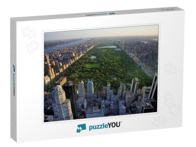 Central Park Aerial View, Manhattan, New York Park is Sur... Jigsaw Puzzle