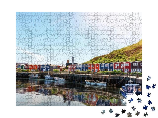 Typical Colorful Houses At Waterfront on Helgoland Island... Jigsaw Puzzle with 1000 pieces