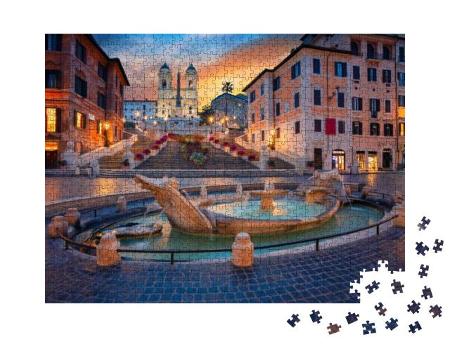 Rome. Cityscape Image of Spanish Steps in Rome, Italy Dur... Jigsaw Puzzle with 1000 pieces
