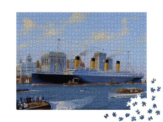 RMS Titanic Passing Lower Manhattan, What-If #2 Jigsaw Puzzle with 1000 pieces