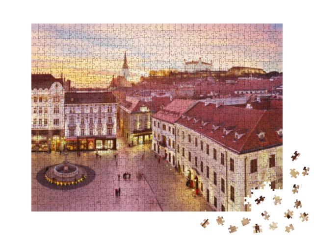Panoramic View of Bratislava with Sunset... Jigsaw Puzzle with 1000 pieces