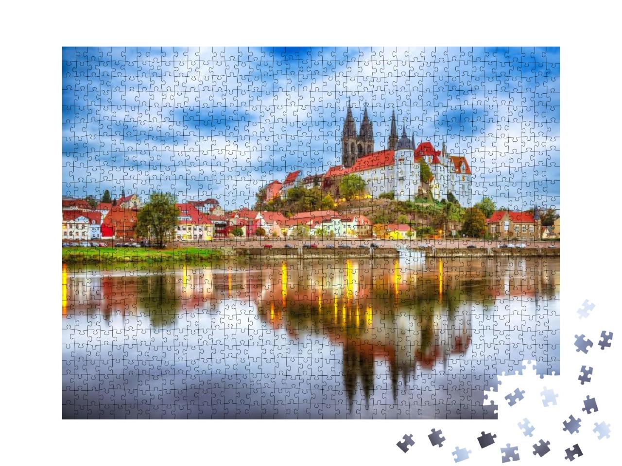 Awesome View on Albrechtsburg Castle & Cathedral on the R... Jigsaw Puzzle with 1000 pieces