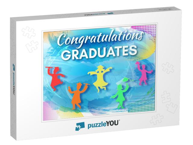 Graduation Party Background in Paper Art Style Wit... Jigsaw Puzzle