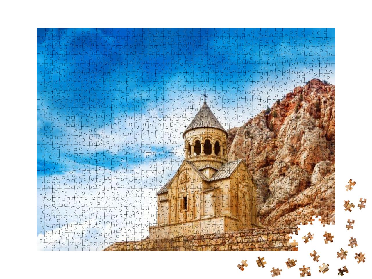 Scenic Noravank Monastery in Armenia. Against Dramatic Sk... Jigsaw Puzzle with 1000 pieces
