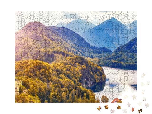 The Lake Alpsee & Schwansee - Alpine Lakes & the Hohensch... Jigsaw Puzzle with 1000 pieces