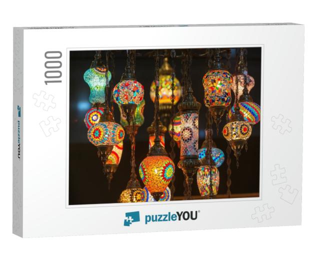 Colorful Moroccan Style Lanterns Lamp Hanging Down from C... Jigsaw Puzzle with 1000 pieces