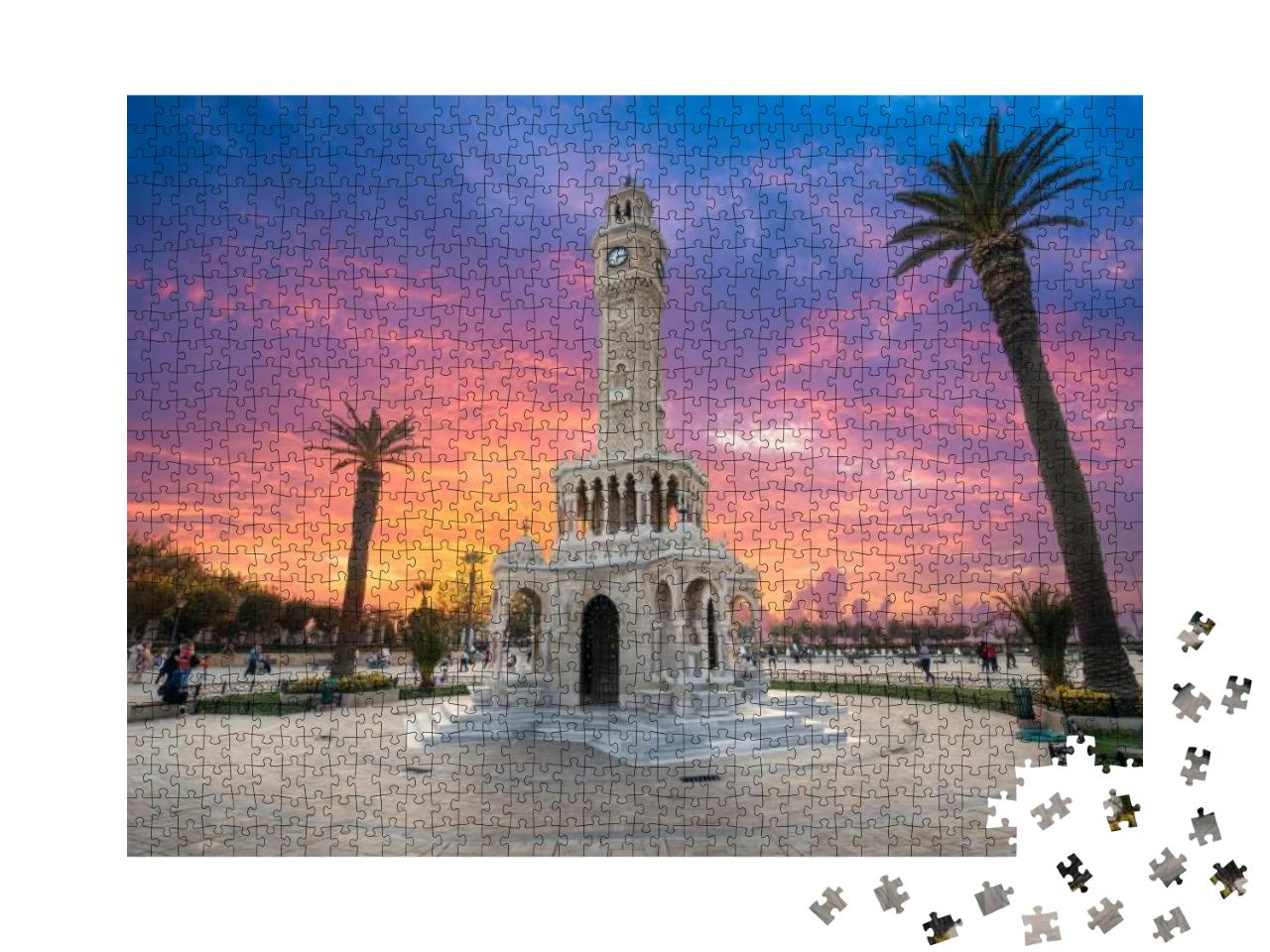 Konak Square Street View with Old Clock Tower Saat Kulesi... Jigsaw Puzzle with 1000 pieces