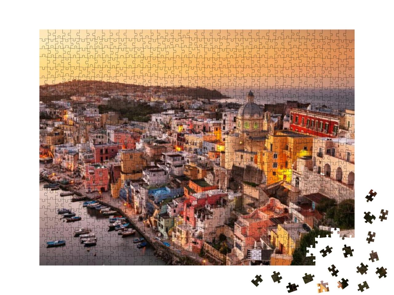 Procida, Italy Old Town Skyline in the Mediterranean... Jigsaw Puzzle with 1000 pieces