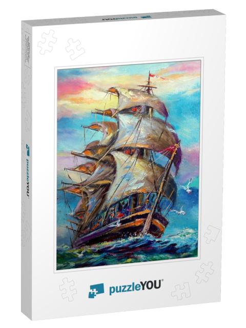 Art Painting Oil Color Sailboat... Jigsaw Puzzle