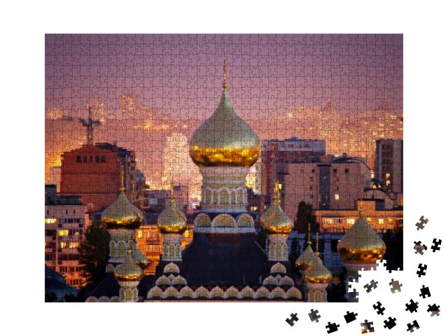St. Nicholas Cathedral in Pokrovsky Monastery in Kiev, Uk... Jigsaw Puzzle with 1000 pieces