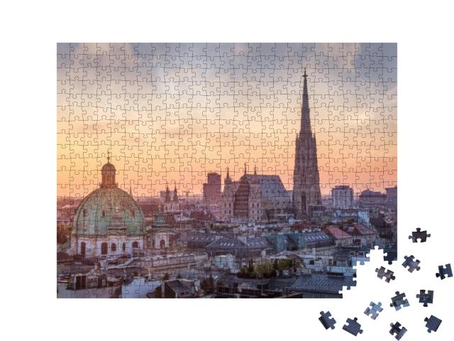 Vienna Skyline with St. Stephens Cathedral, Vienna, Austr... Jigsaw Puzzle with 500 pieces