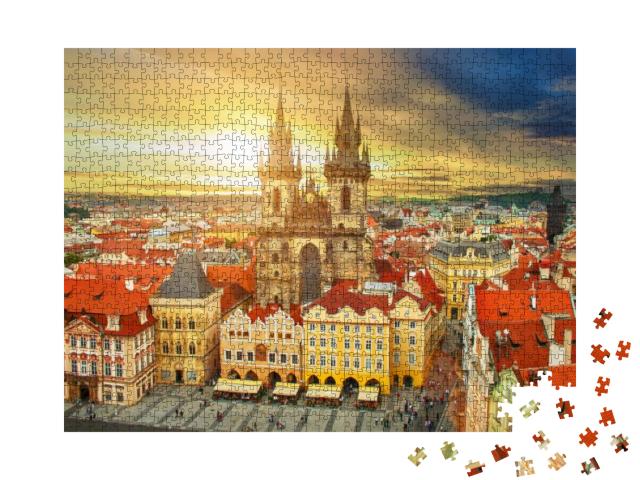 Prague Old Town Square Czech Republic... Jigsaw Puzzle with 1000 pieces