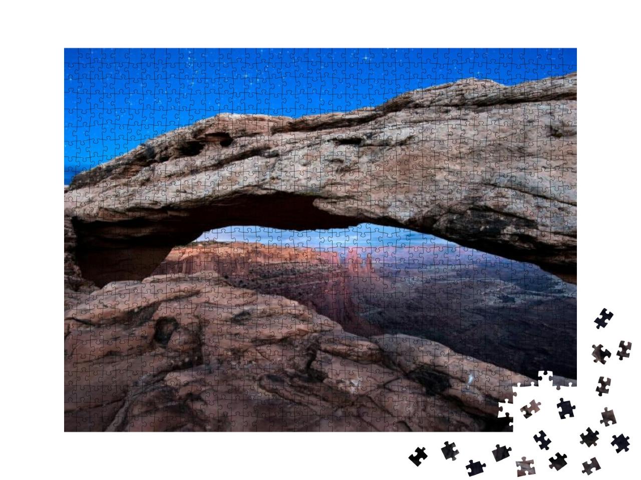 Mesa Arch At Night, Canyonlands National Park Utah... Jigsaw Puzzle with 1000 pieces