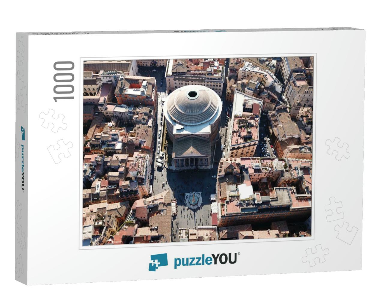 Aerial Drone View of Iconic Pantheon Basilica Built as a... Jigsaw Puzzle with 1000 pieces