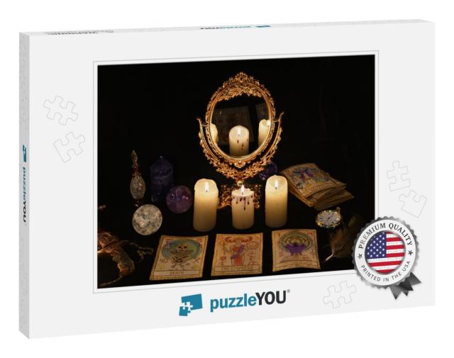 Fortune Telling Ritual with the Tarot Cards, Mirror... Jigsaw Puzzle