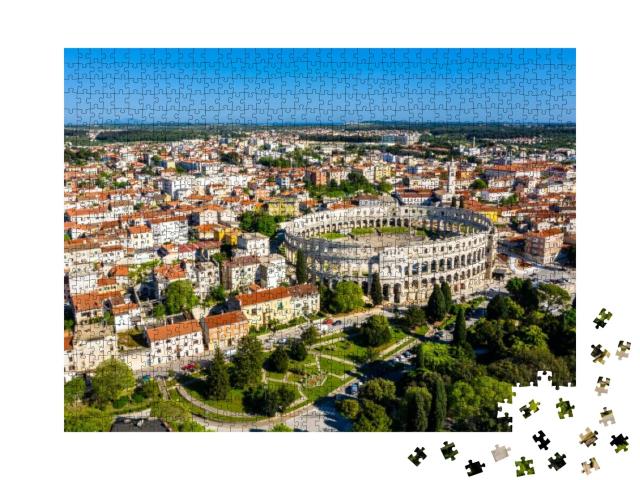 Aerial View of the Roman Amphitheatre in Pula, Croatia... Jigsaw Puzzle with 1000 pieces