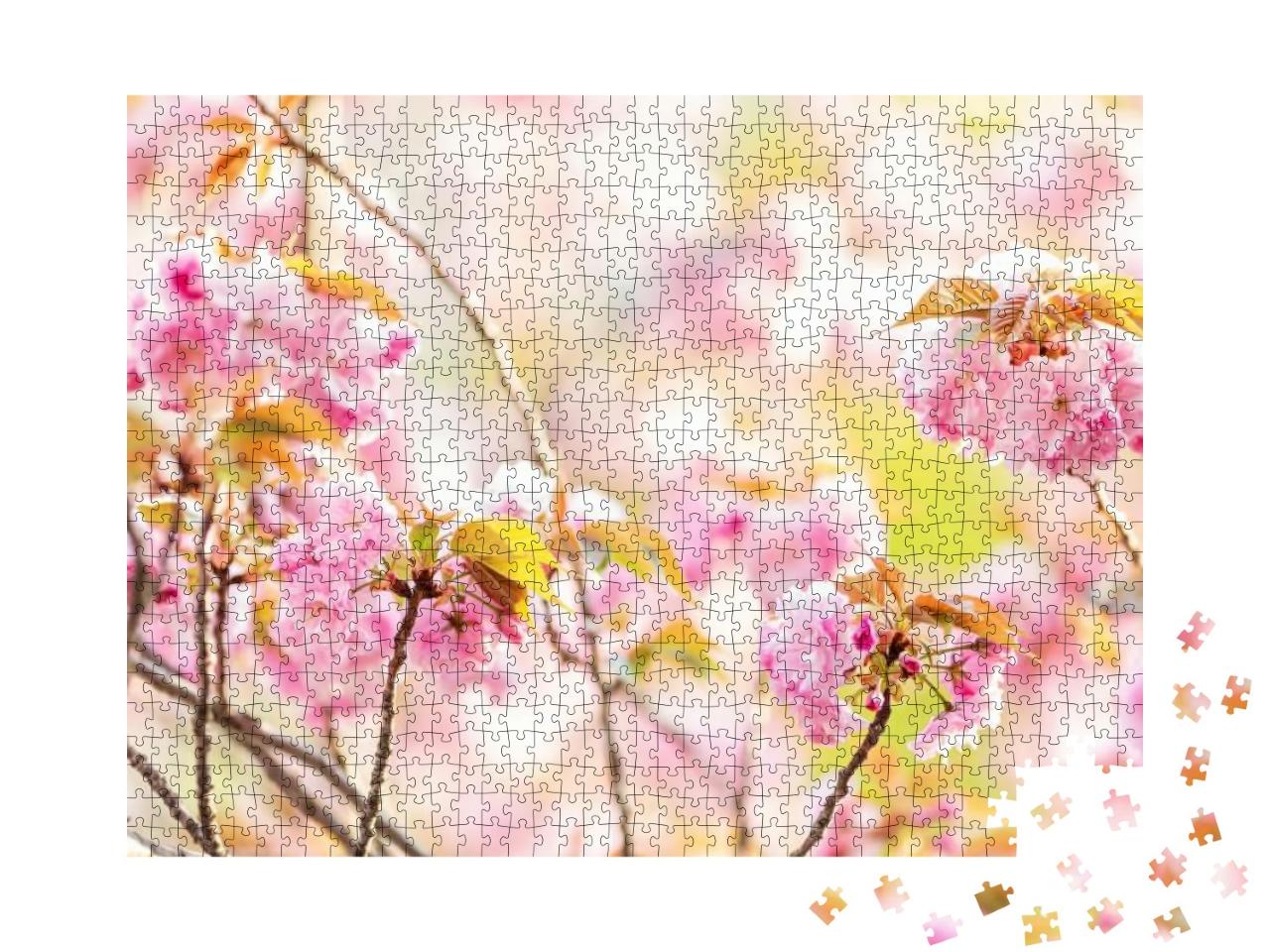 Beautiful Floral Spring Abstract Background of Nature. Br... Jigsaw Puzzle with 1000 pieces