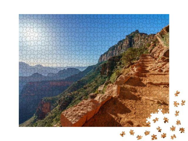 Hiking the South Kaibab Trail At Cedar Ridge in Grand Can... Jigsaw Puzzle with 1000 pieces