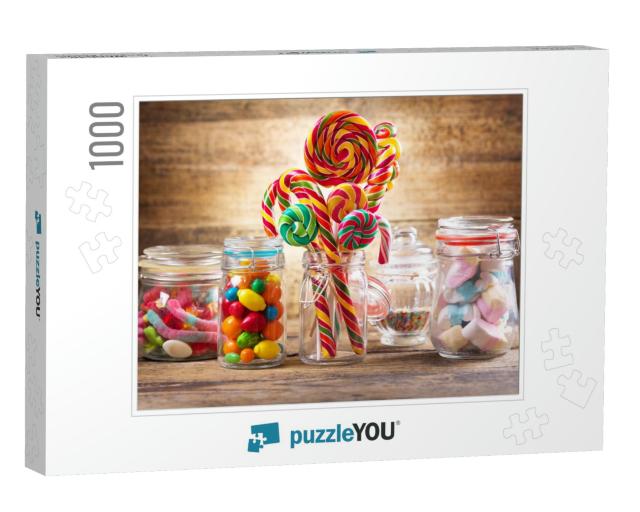 Colorful Candies, Jellies, Lollipops, Marshmallows & Marm... Jigsaw Puzzle with 1000 pieces