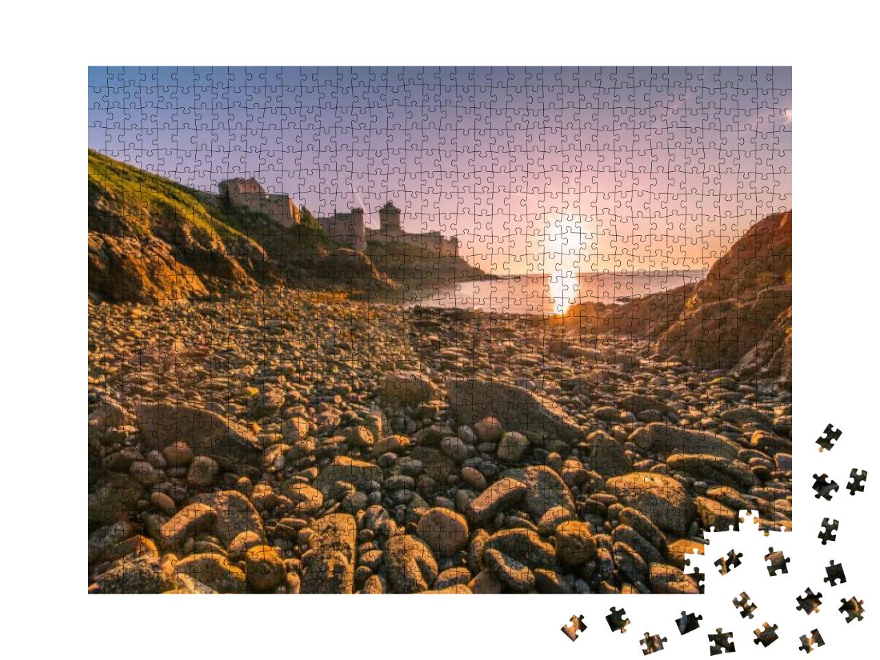 Sunrise Over Fort La Latte on a Sunny Summer Day in Breta... Jigsaw Puzzle with 1000 pieces