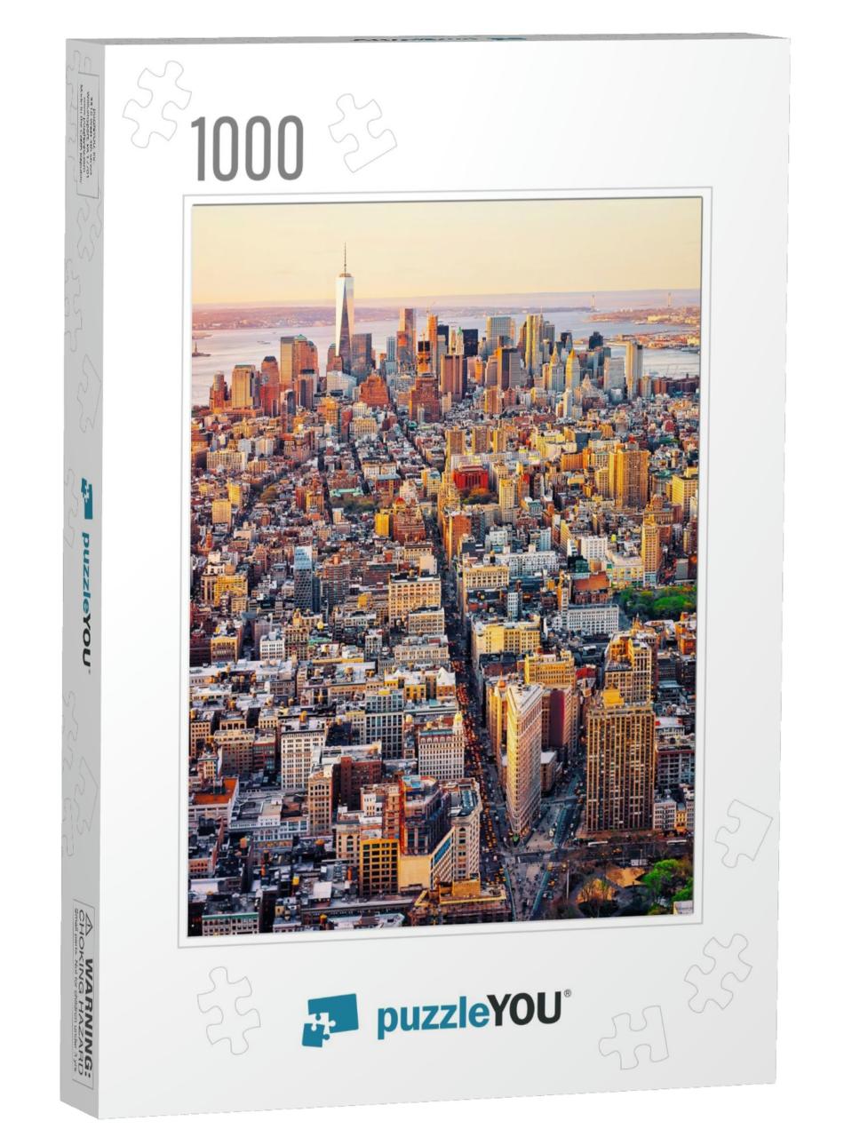 Aerial Panoramic View on Skyline with Skyscrapers in Down... Jigsaw Puzzle with 1000 pieces