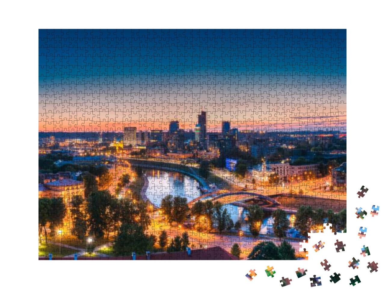 Vilnius, Lithuania, Eastern Europe. Modern Office Buildin... Jigsaw Puzzle with 1000 pieces