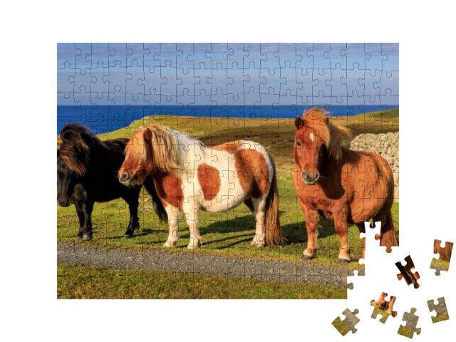 Three Windswept Shetland Ponies, a World Famous Unique &... Jigsaw Puzzle with 200 pieces