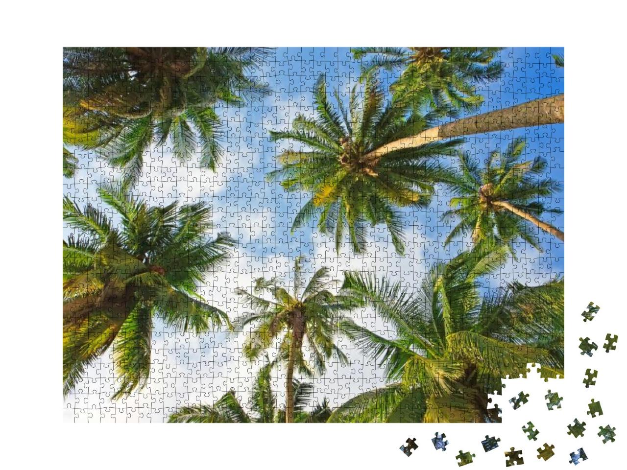 Coconut Palm Trees Perspective View... Jigsaw Puzzle with 1000 pieces