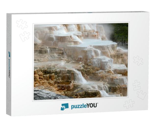 The Upper Terrace Mammoth Hot Springs in Yellowstone, Wyo... Jigsaw Puzzle