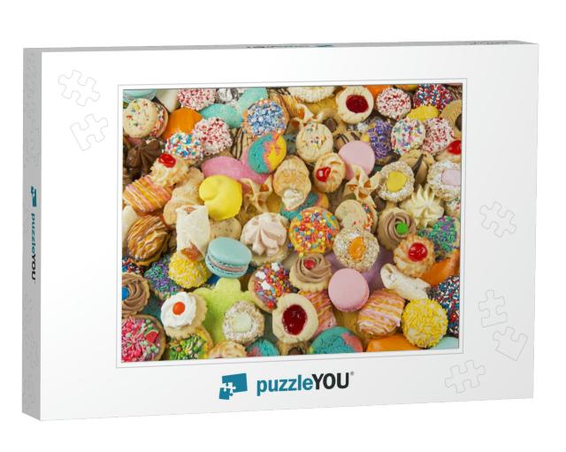 Assortment of Colorful Cookies Photo Collage Jigsaw Puzzle