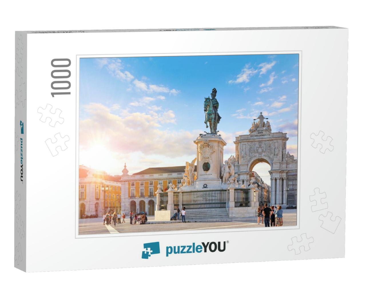 Lisbon, Portugal. King Jose I Statue At Praca Do Comercio... Jigsaw Puzzle with 1000 pieces