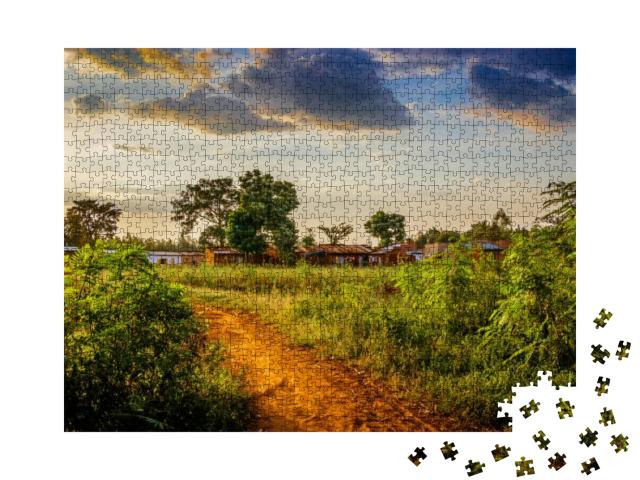 A Very Dusty Road Around the Sipi Falls in the Mount Elgo... Jigsaw Puzzle with 1000 pieces