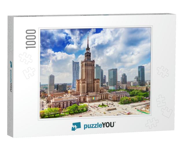 Warsaw, Poland. Aerial View Palace of Culture & Science &... Jigsaw Puzzle with 1000 pieces