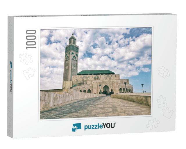 View of the Mosque of Hasan Ii in Casablanca, Morocco... Jigsaw Puzzle with 1000 pieces