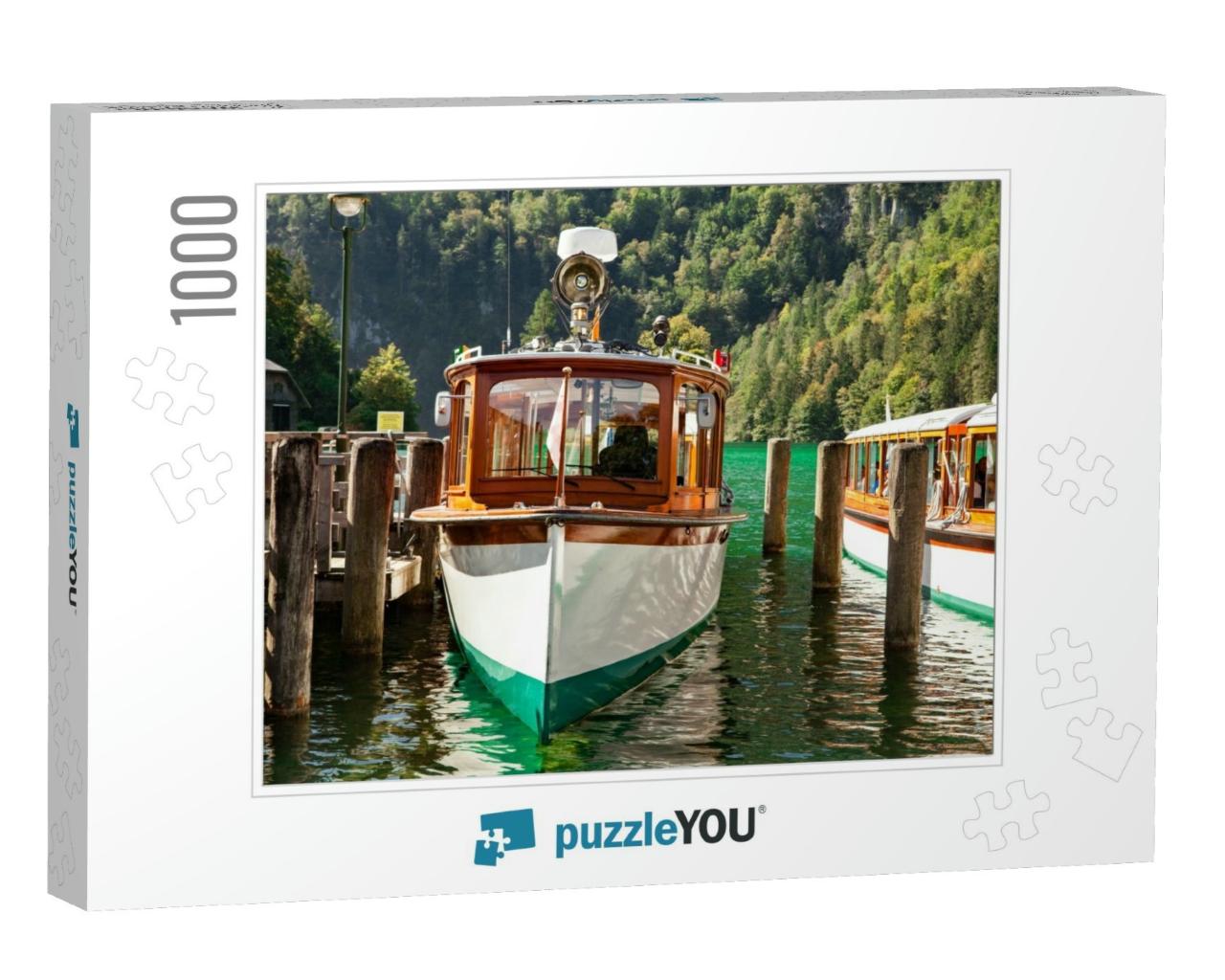 Electric Tourist Boats on Beautiful Lake Konigssee Pier B... Jigsaw Puzzle with 1000 pieces