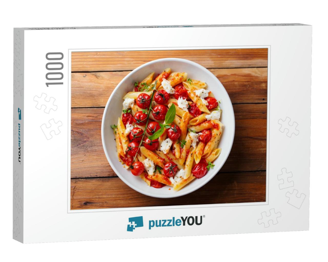 Pasta Penne with Roasted Tomato, Sauce, Mozzarella Cheese... Jigsaw Puzzle with 1000 pieces