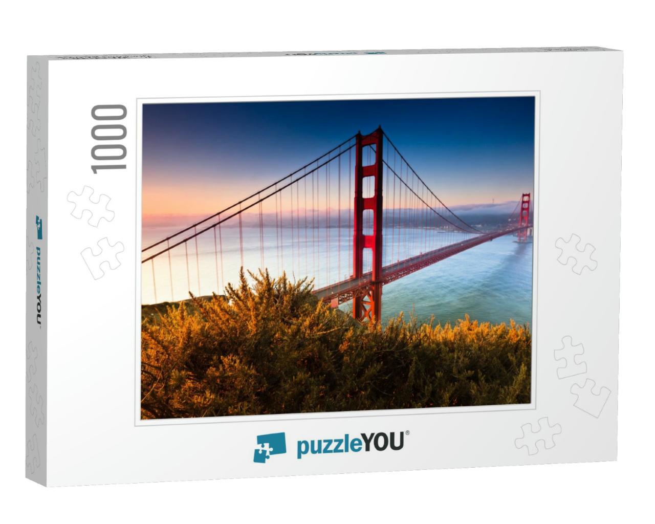 The Golden Gate Bridge of San Francisco, California Basks... Jigsaw Puzzle with 1000 pieces