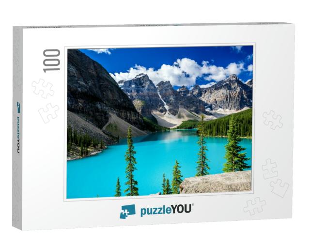 Moraine Lake in Banff National Park, Alberta, Canada... Jigsaw Puzzle with 100 pieces