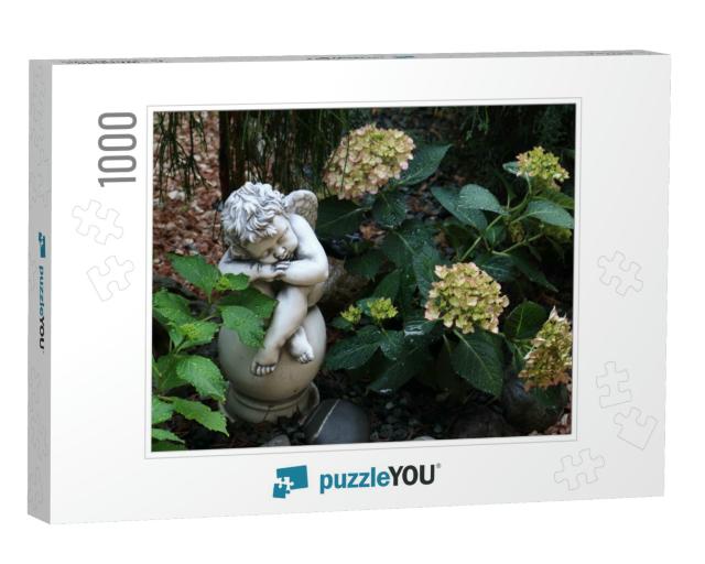 Plaster Sculpture of an Angel in the Garden... Jigsaw Puzzle with 1000 pieces