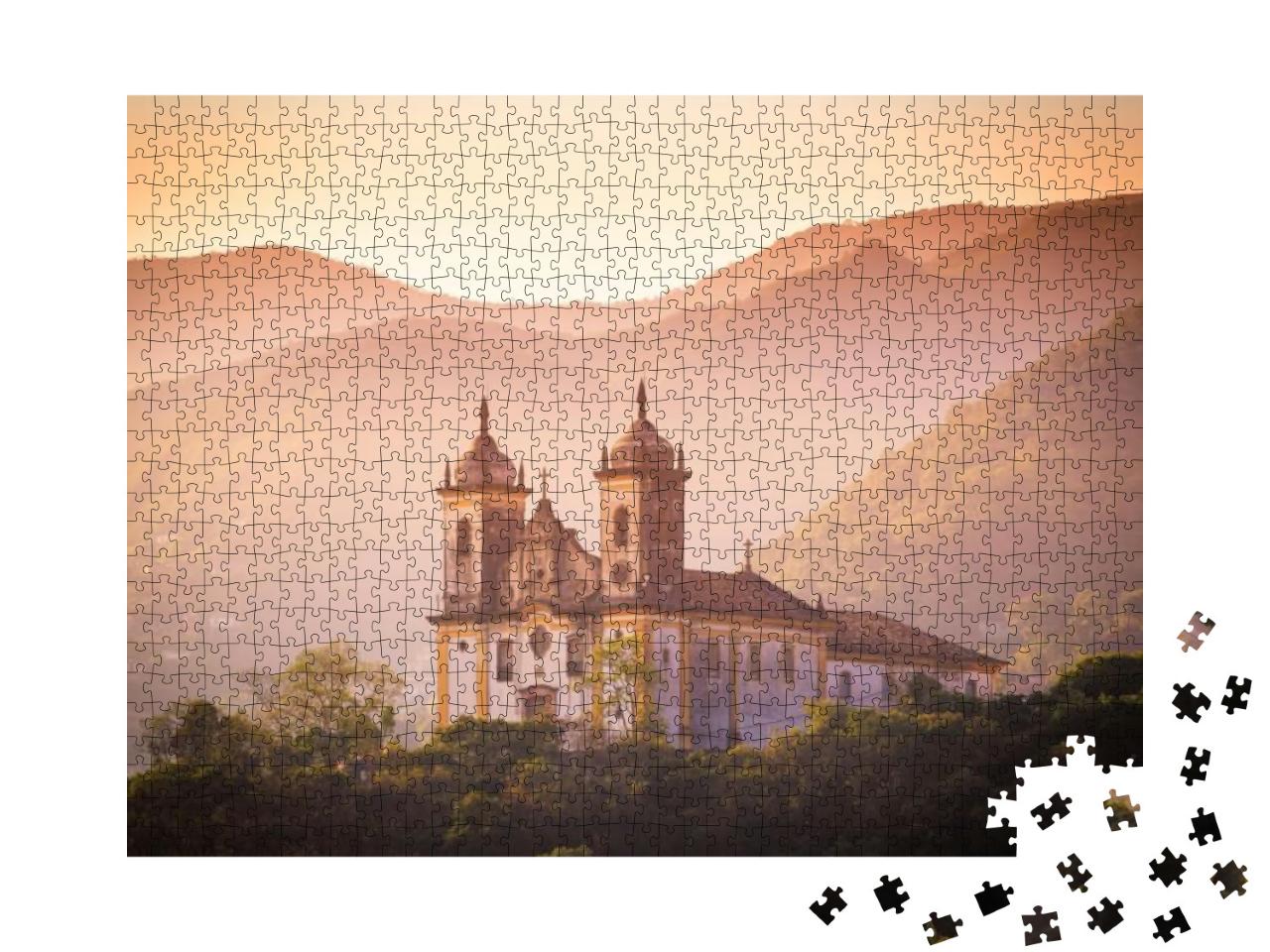 A Church At Ouro Preto, Minas Gerais, Brazil. Ouro Preto... Jigsaw Puzzle with 1000 pieces