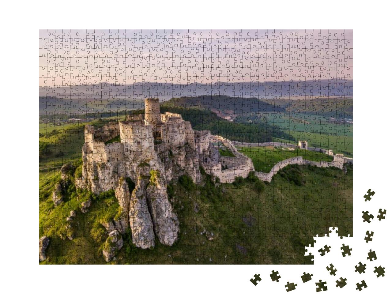 Spis... Castle in Slovakia. Morning Light. Spring Backgroun... Jigsaw Puzzle with 1000 pieces