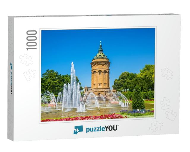 Fountain & Water Tower on Friedrichsplatz Square in Mannh... Jigsaw Puzzle with 1000 pieces