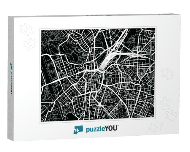 Urban Vector City Map of Leipzig, Germany... Jigsaw Puzzle